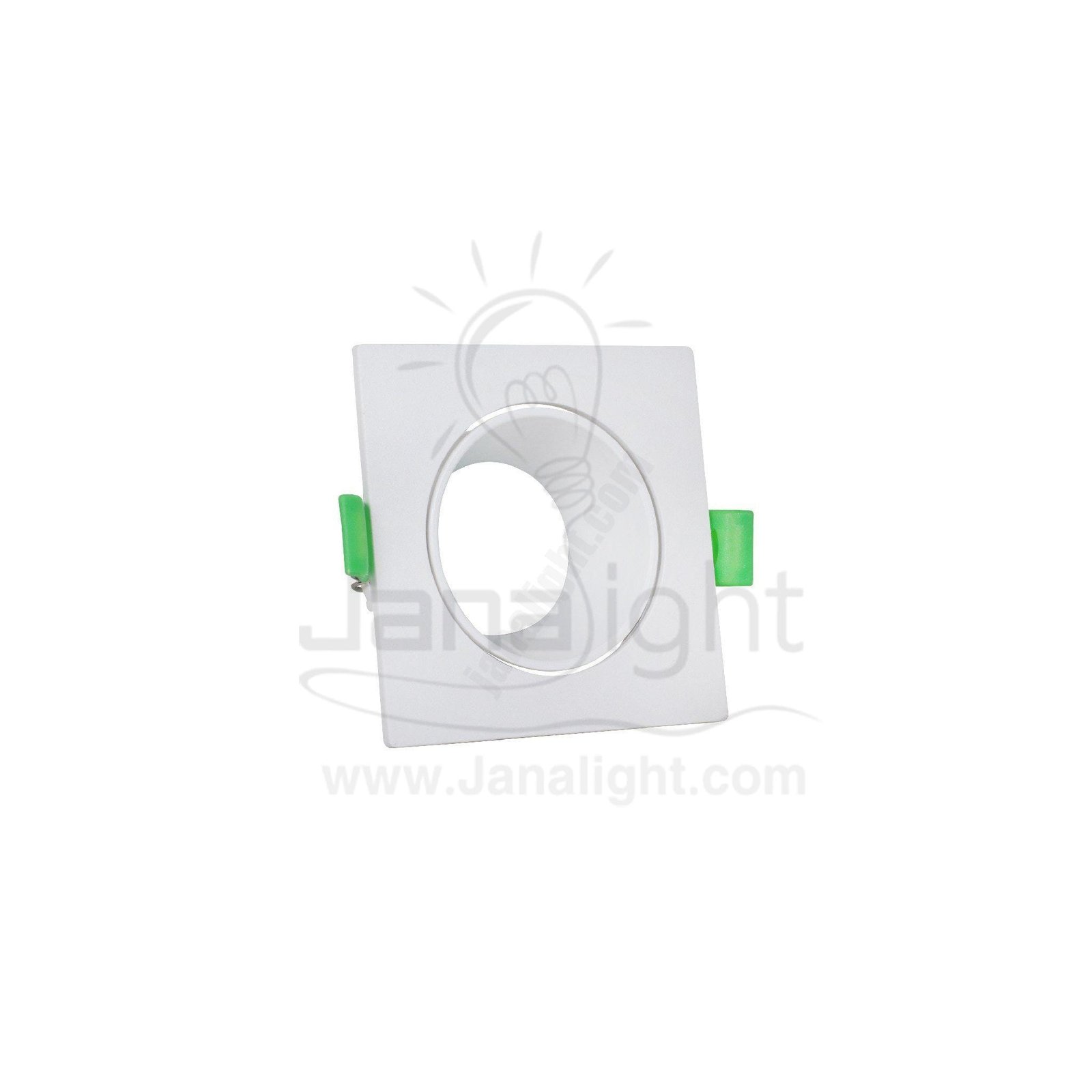 سبوت لايت فارغ متحرك مربع بلاستك ابيض جنى لايت JN404 single square white Spotlight frame